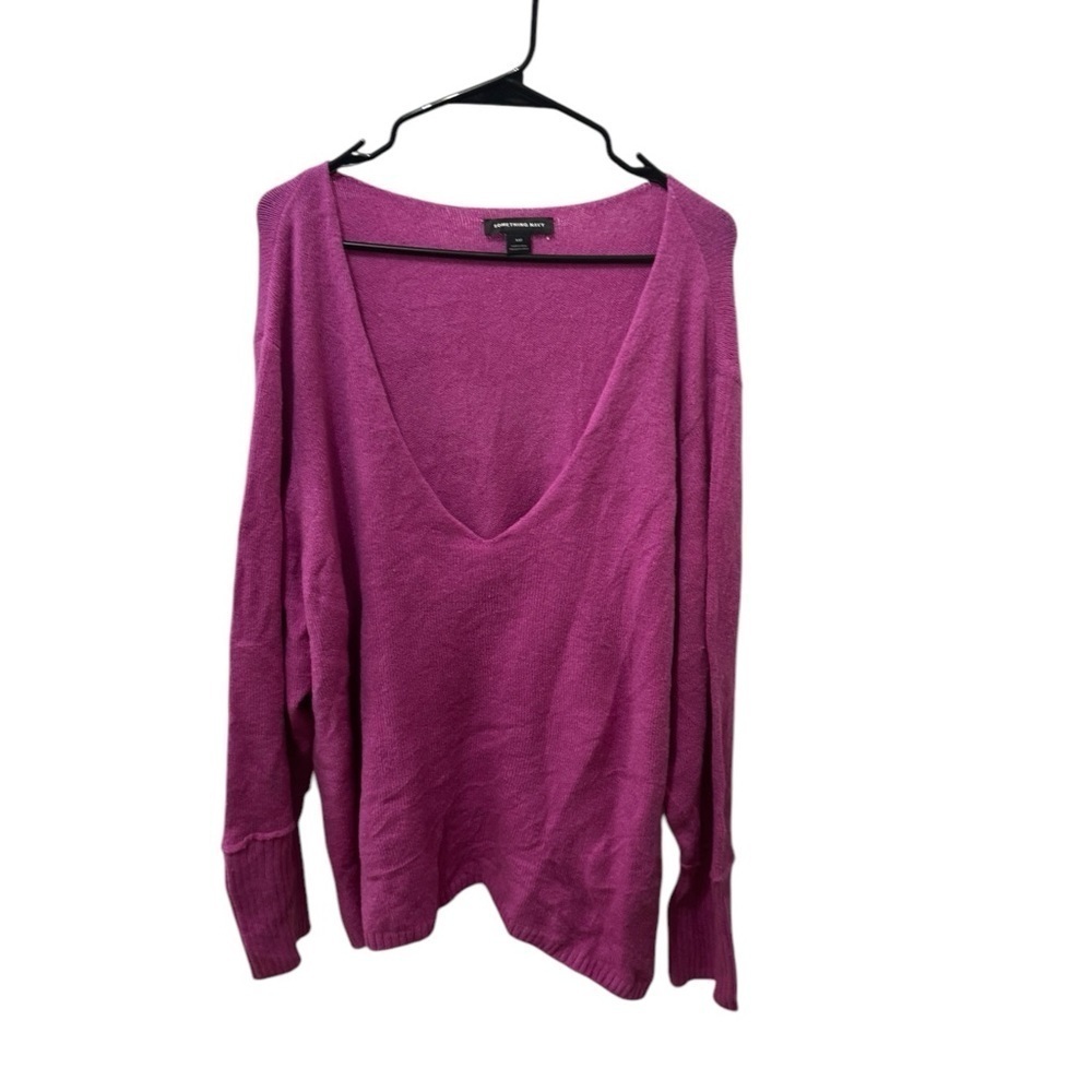 Something Navy Purple Relaxed Fit Sweater Size XXL